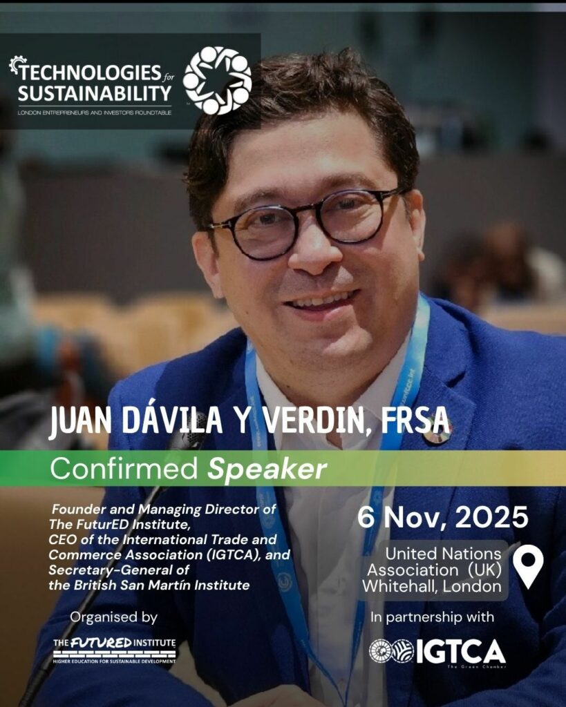 Juan Dávila y Verdin to Speak at Technologies for Sustainability – London 2025