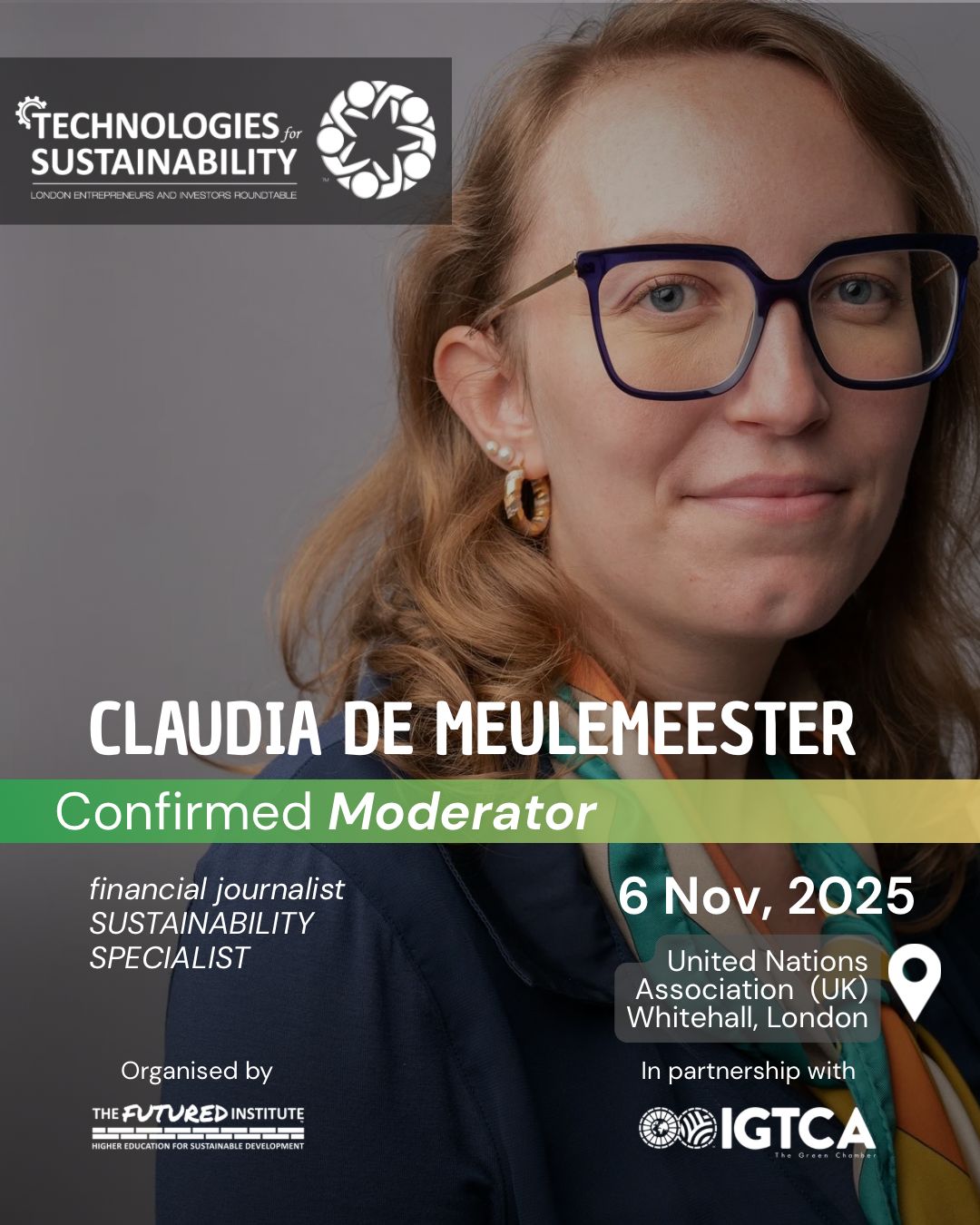 Claudia A. R. De Meulemeester to Moderate Technologies for Sustainability – London 2025